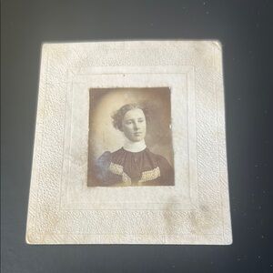 Antique 1800s Sepia Portrait of a woman in Embossed Frame